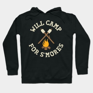 Funny Will Camp for Smores for Camping Campfire Hoodie